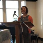 Danielle Garrett speaking at a Sunday service of the Unitarian Universalist Fellowship of Murfreesboro.